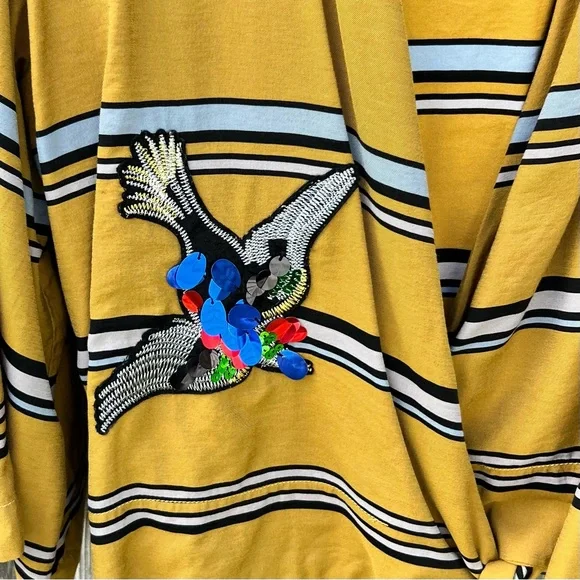 Zara Kimono Wrap Sequin Top Size Medium/Large Mustard Yellow Great Condition - Picture 7 of 12